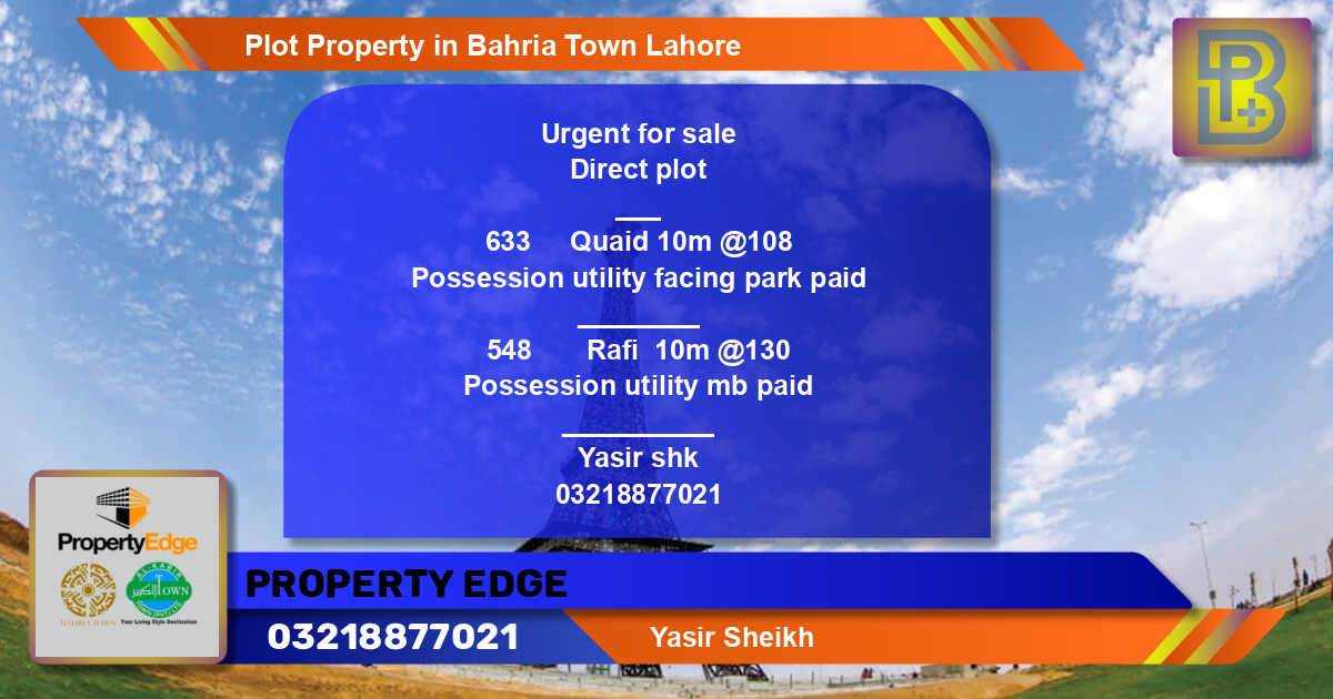 Residential Plot for Sale in Bahria Town, Lahore - (BP-53137)