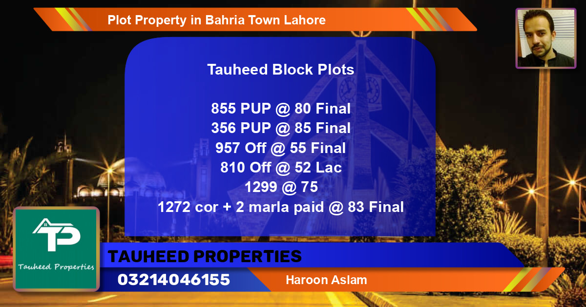 Residential Plot for Sale in Bahria Town, Lahore - (BP-53182)