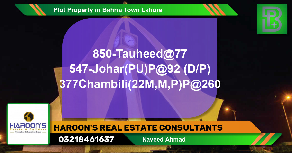 Residential Plot for Sale in Bahria Town, Lahore - (BP-53203)