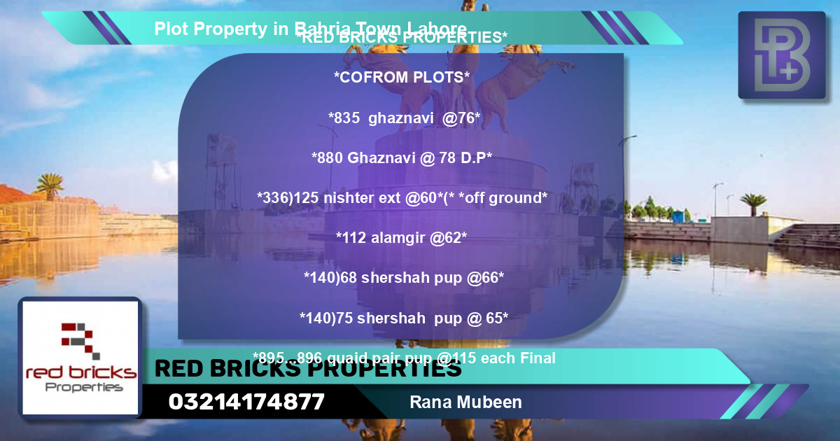 Residential Plot for Sale in Bahria Town, Lahore - (BP-53283)