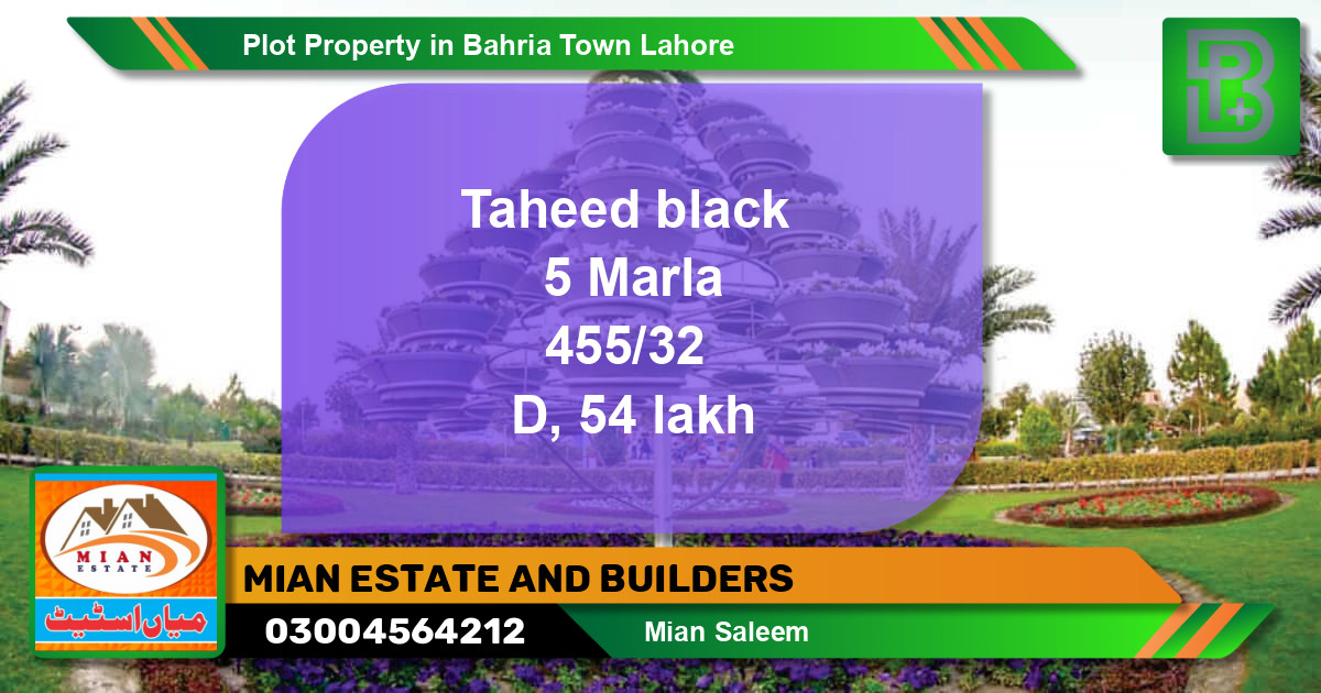 Residential Plot for Sale in Bahria Town, Lahore - (BP-53303)