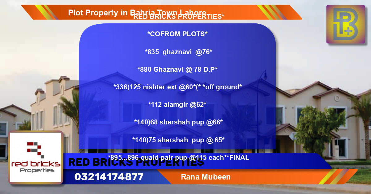 Residential Plot for Sale in Bahria Town, Lahore - (BP-53327)
