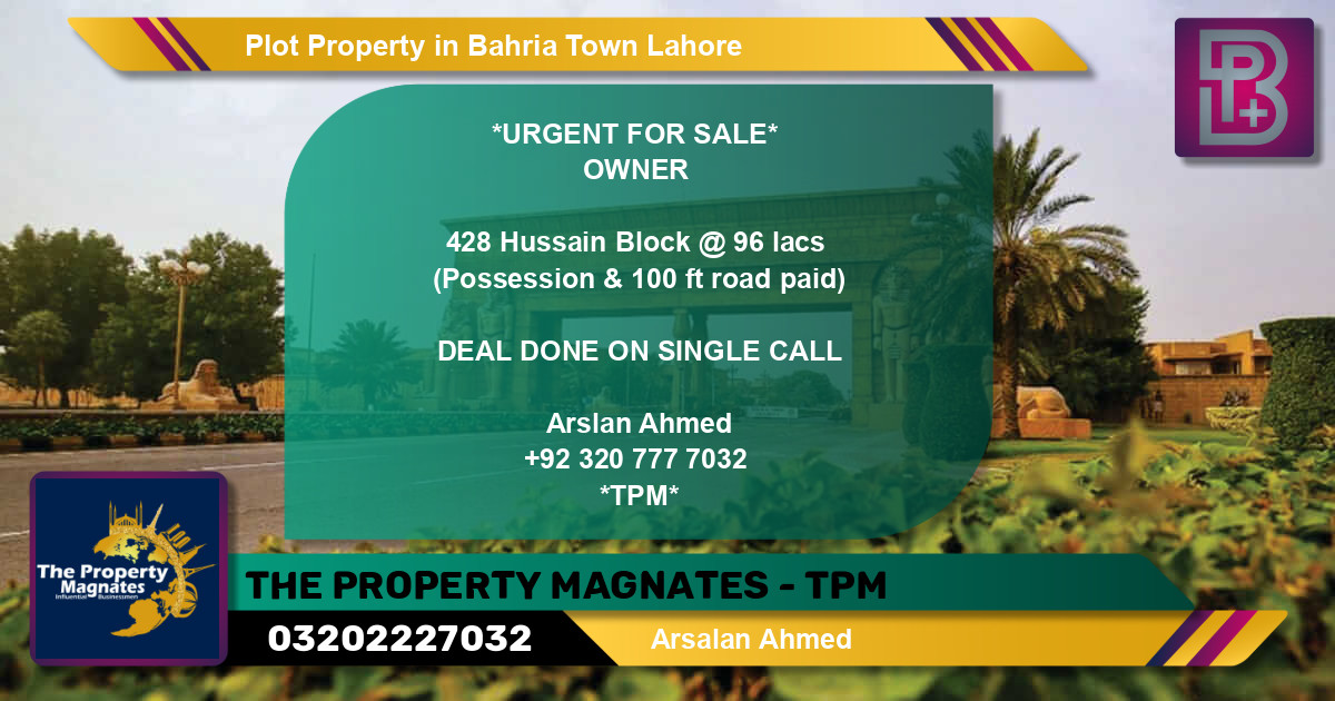 Residential Plot for Sale in Bahria Town, Lahore - (BP-53343)
