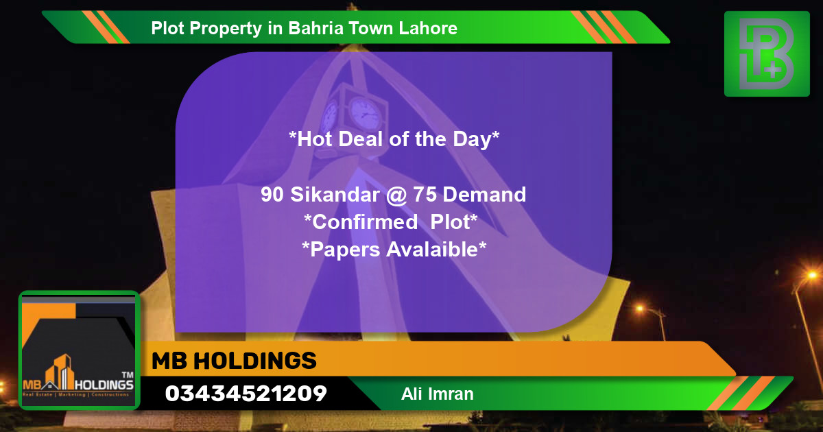 Residential Plot for Sale in Bahria Town, Lahore - (BP-53366)