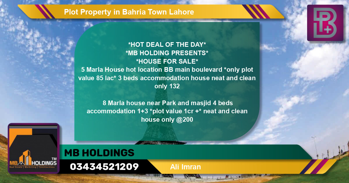 Residential Plot for Sale in Bahria Town, Lahore - (BP-53418)