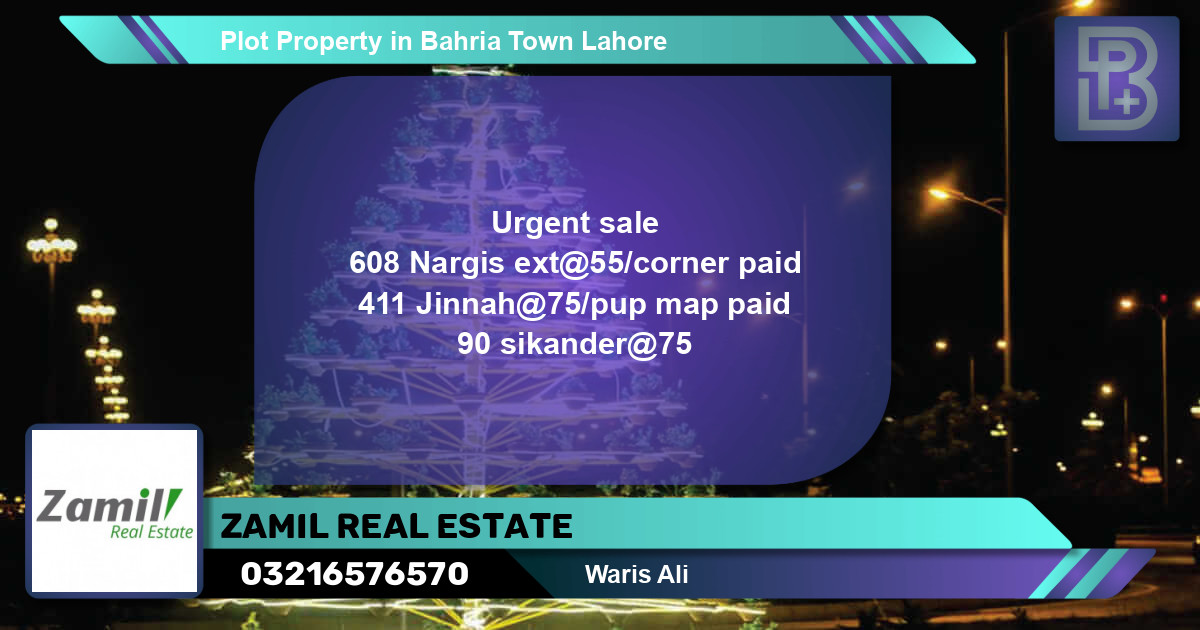 Residential Plot for Sale in Bahria Town, Lahore - (BP-53425)