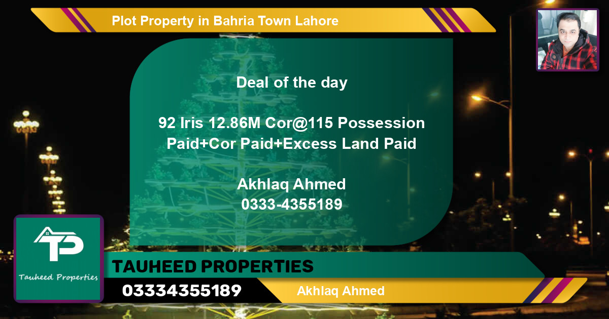 Residential Plot for Sale in Bahria Town, Lahore - (BP-53430)