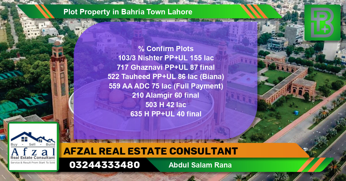 Residential Plot for Sale in Bahria Town, Lahore - (BP-53441)