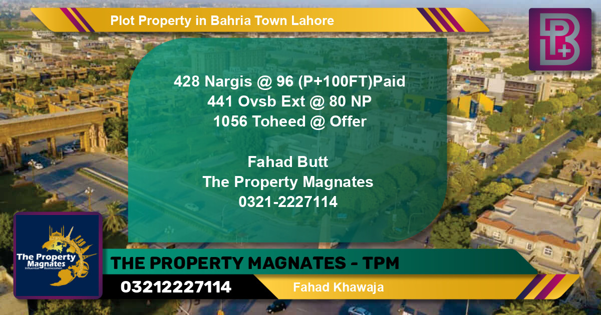 Residential Plot for Sale in Bahria Town, Lahore - (BP-53444)