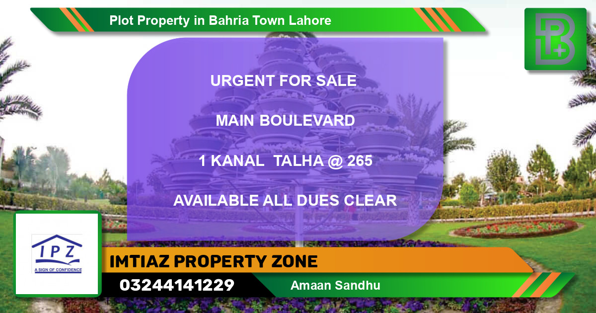Residential Plot for Sale in Bahria Town, Lahore - (BP-53507)