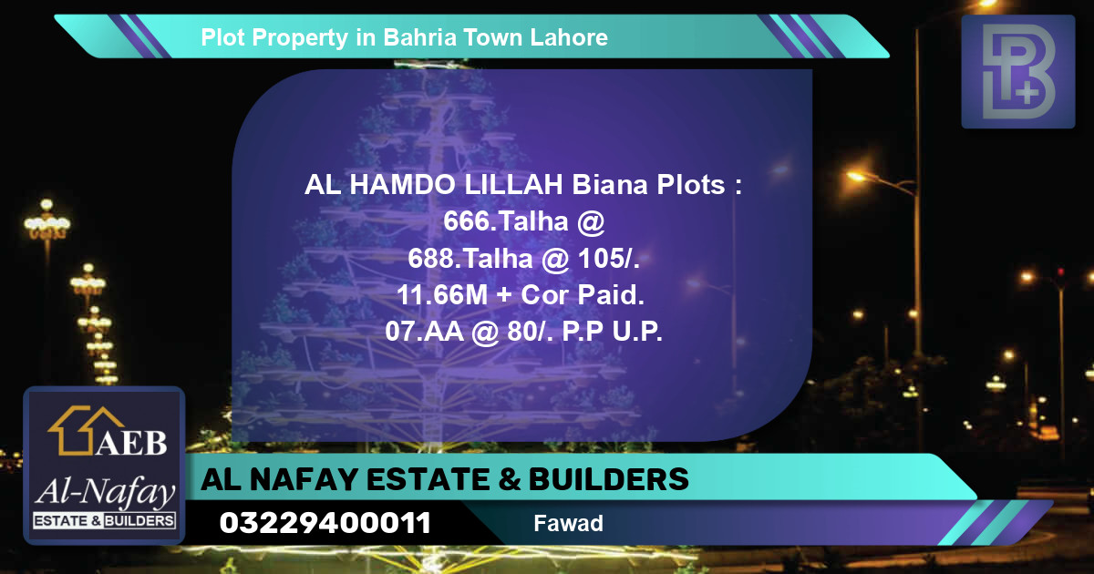 Residential Plot for Sale in Bahria Town, Lahore - (BP-53508)