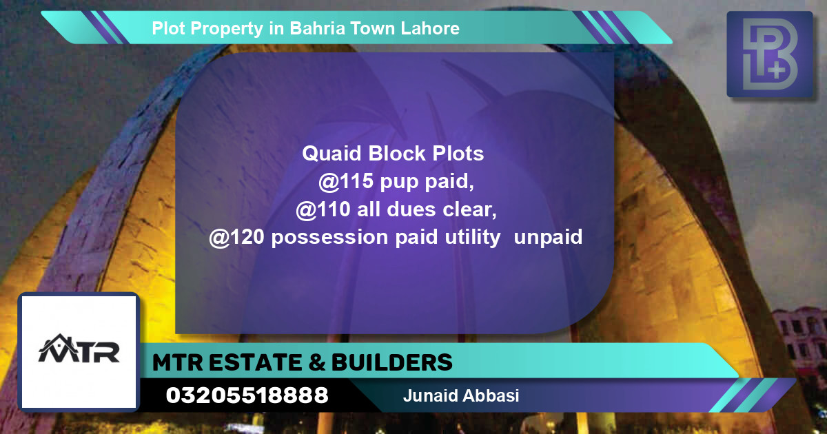 Residential Plot for Sale in Bahria Town, Lahore - (BP-53551)