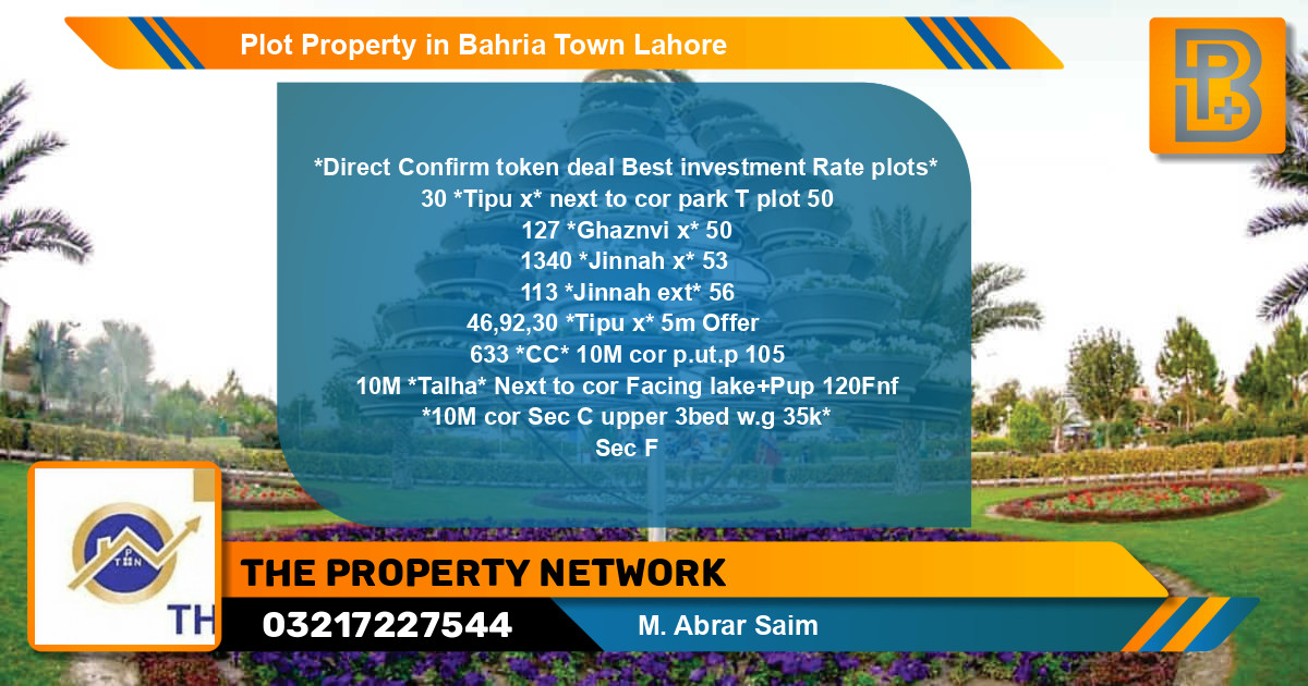 Residential Plot for Sale in Bahria Town, Lahore - (BP-53565)