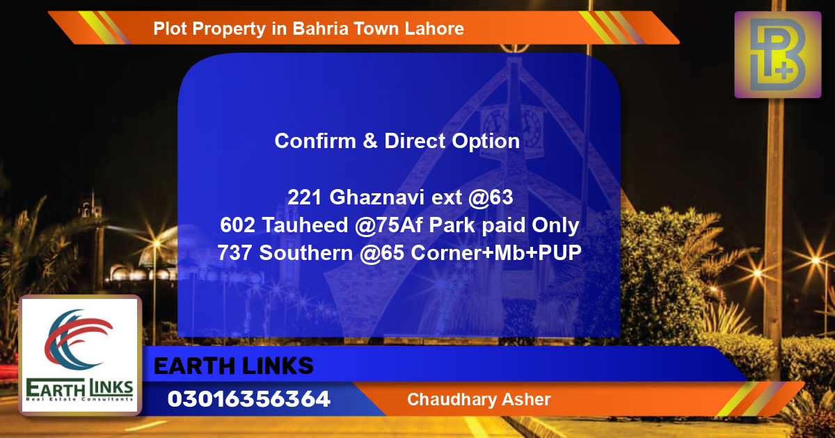 Residential Plot for Sale in Bahria Town, Lahore - (BP-53579)