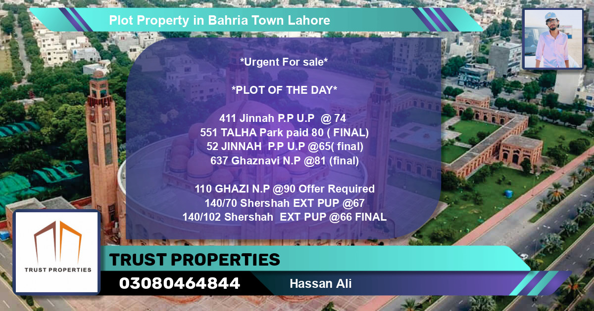 Residential Plot for Sale in Bahria Town, Lahore - (BP-53638)