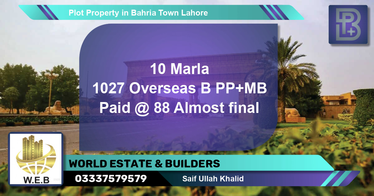 Residential Plot for Sale in Bahria Town, Lahore - (BP-53650)