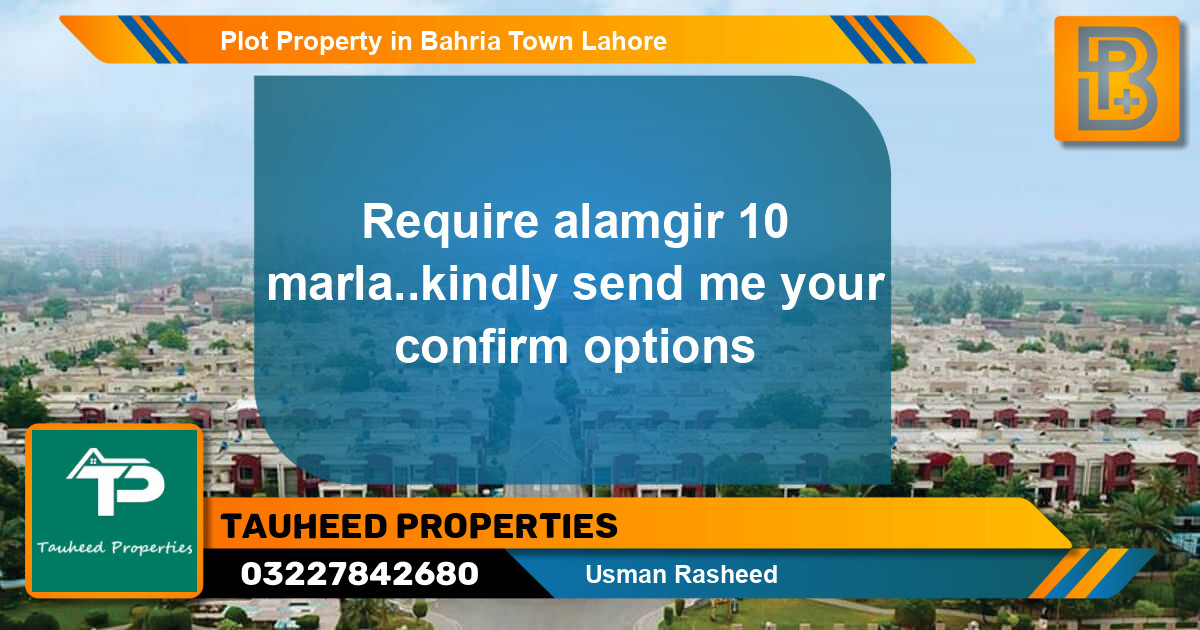Residential Plot for Sale in Bahria Town, Lahore - (BP-53674)