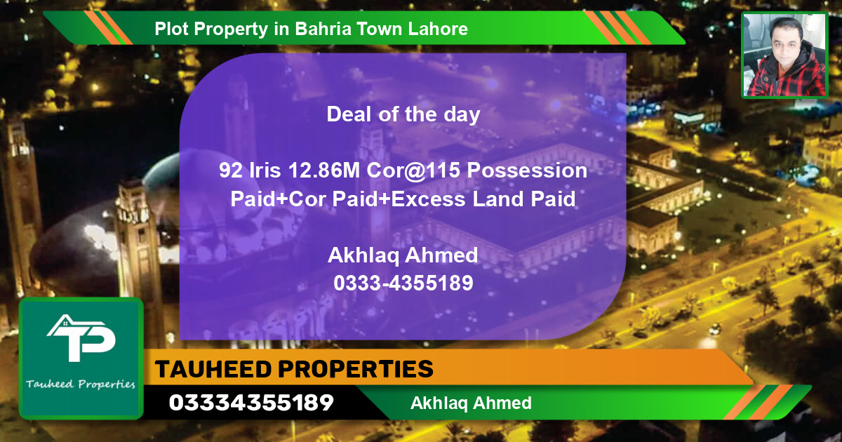 Residential Plot for Sale in Bahria Town, Lahore - (BP-53688)