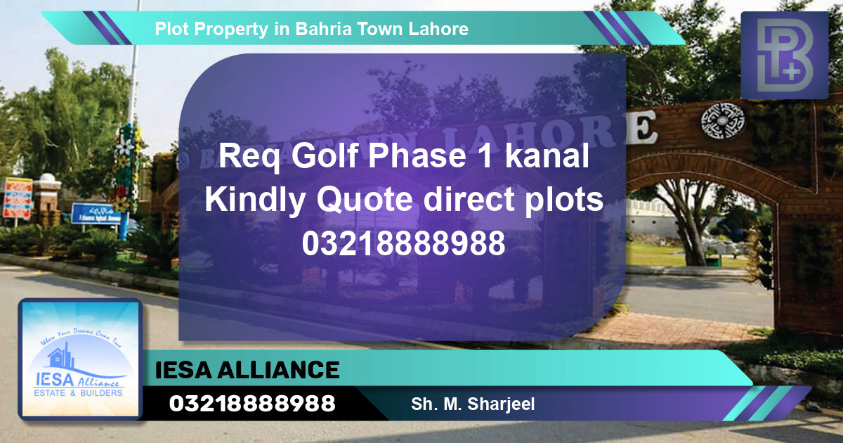 Residential Plot for Sale in Bahria Town, Lahore - (BP-53696)