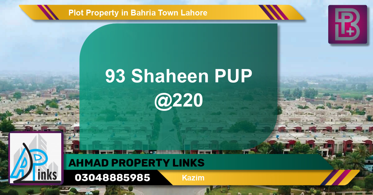 Residential Plot for Sale in Bahria Town, Lahore - (BP-53735)