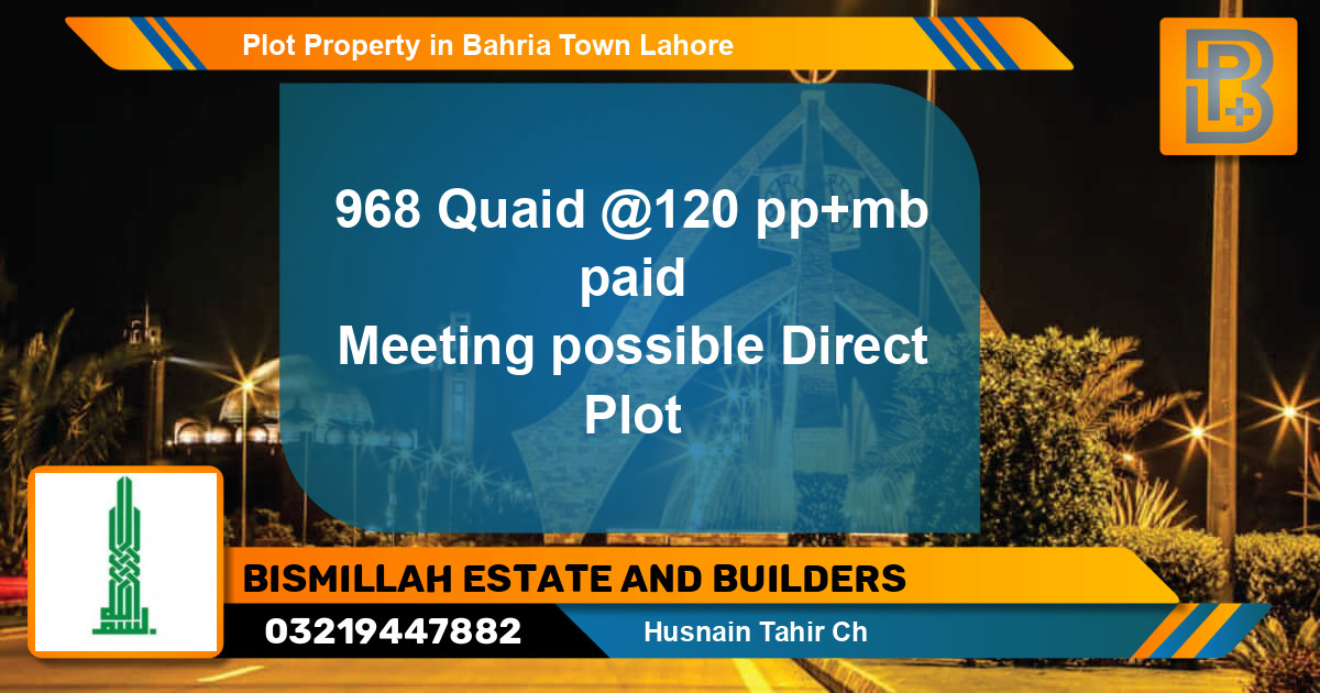 Residential Plot for Sale in Bahria Town, Lahore - (BP-53756)