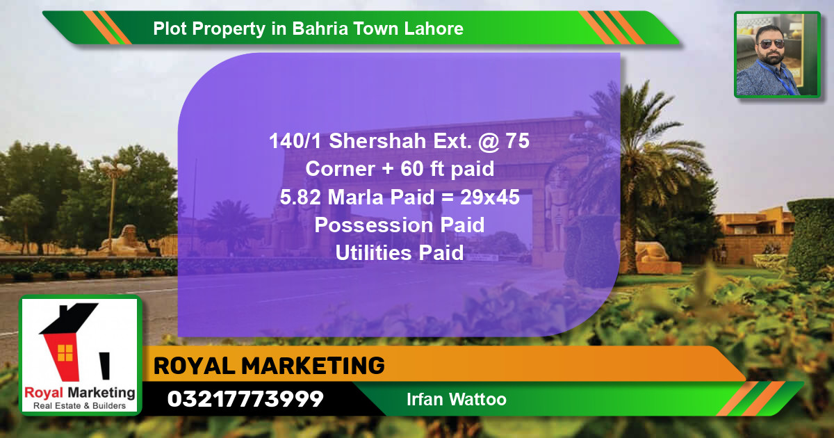Residential Plot for Sale in Bahria Town, Lahore - (BP-53791)
