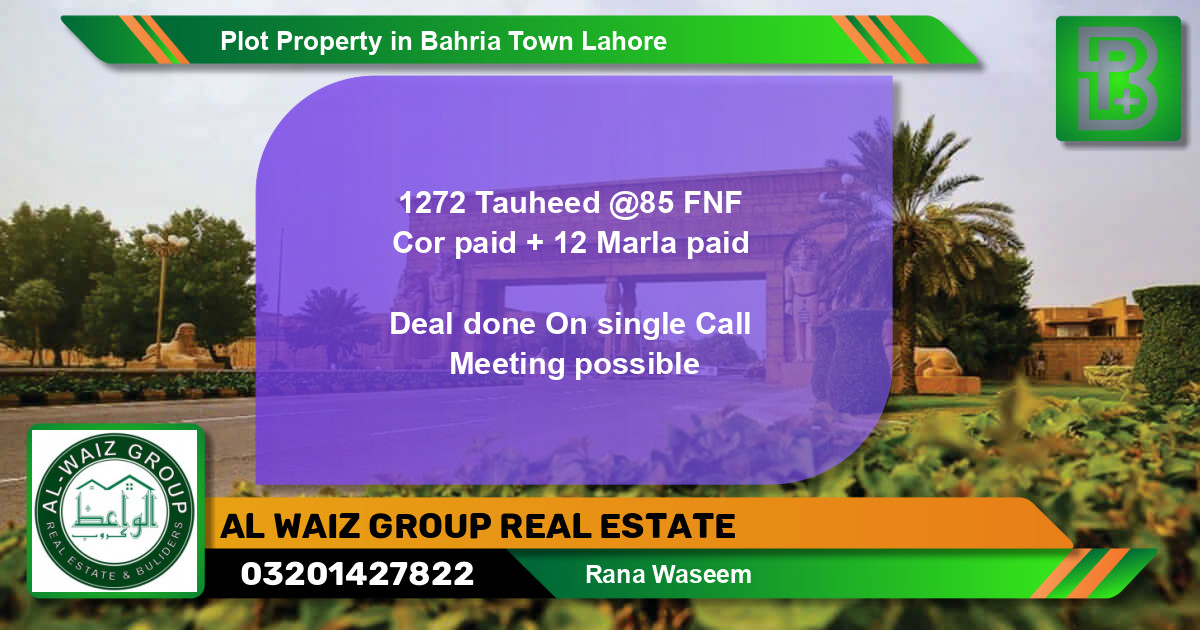 Residential Plot for Sale in Bahria Town, Lahore - (BP-53792)
