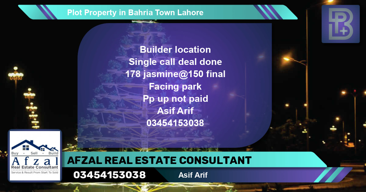 Residential Plot for Sale in Bahria Town, Lahore - (BP-53808)
