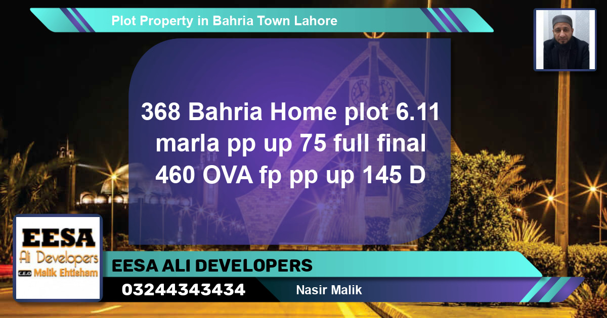 Residential Plot for Sale in Bahria Town, Lahore - (BP-53827)