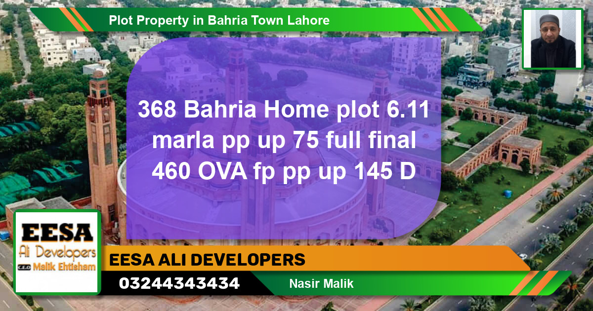 Residential Plot for Sale in Bahria Town, Lahore - (BP-53828)