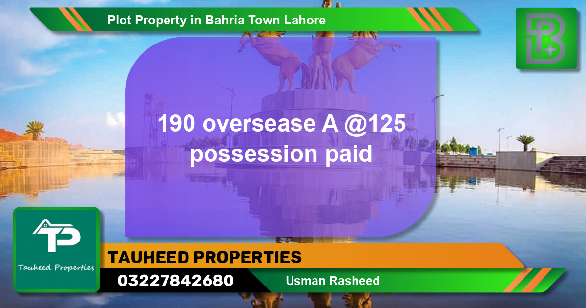 Residential Plot for Sale in Bahria Town, Lahore - (BP-53837)