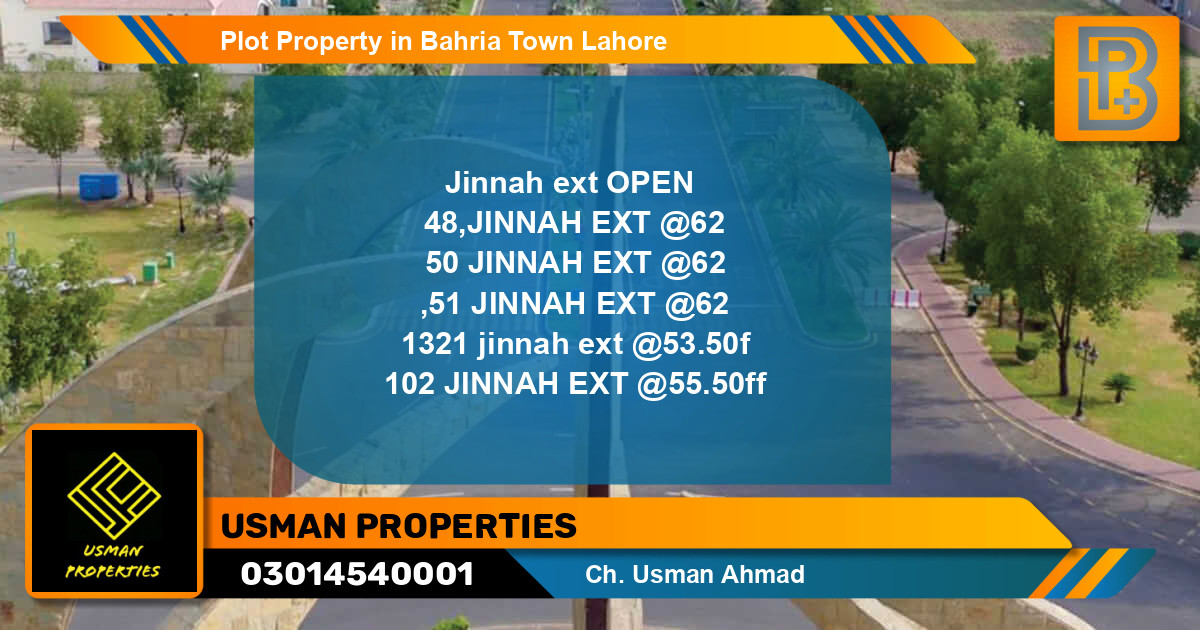 Residential Plot for Sale in Bahria Town, Lahore - (BP-53858)