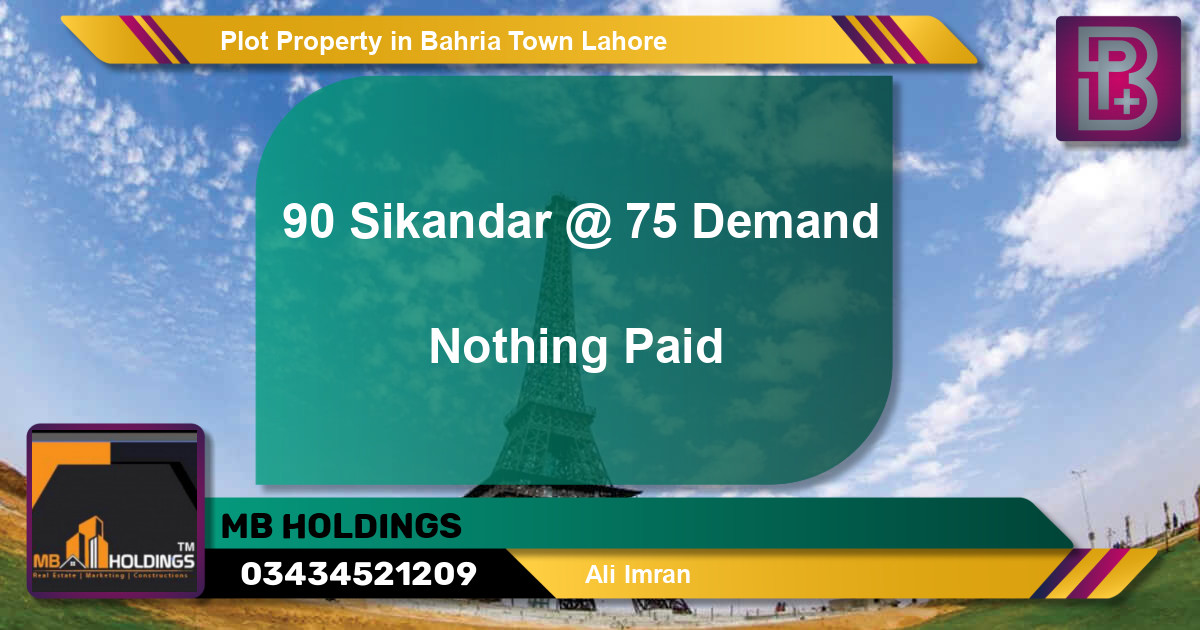 Residential Plot for Sale in Bahria Town, Lahore - (BP-53865)