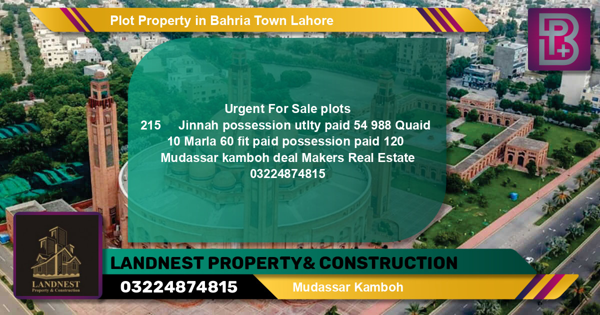 Residential Plot for Sale in Bahria Town, Lahore - (BP-53881)