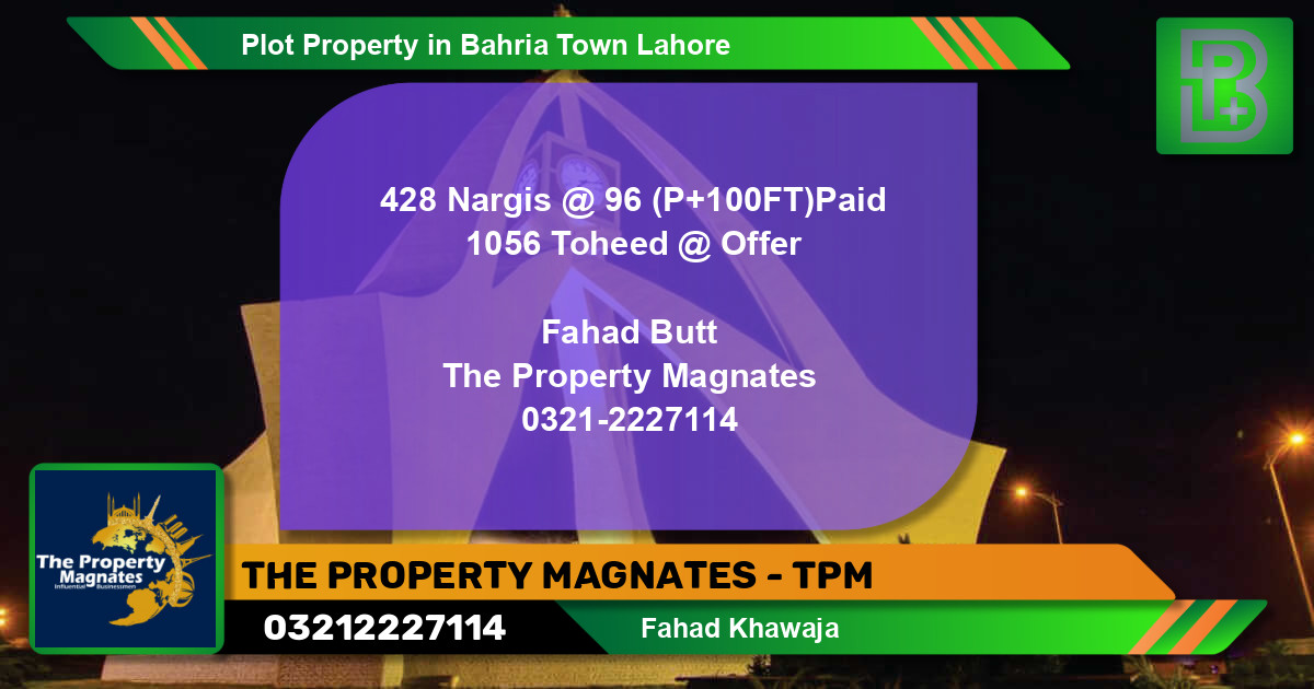 Residential Plot for Sale in Bahria Town, Lahore - (BP-53903)