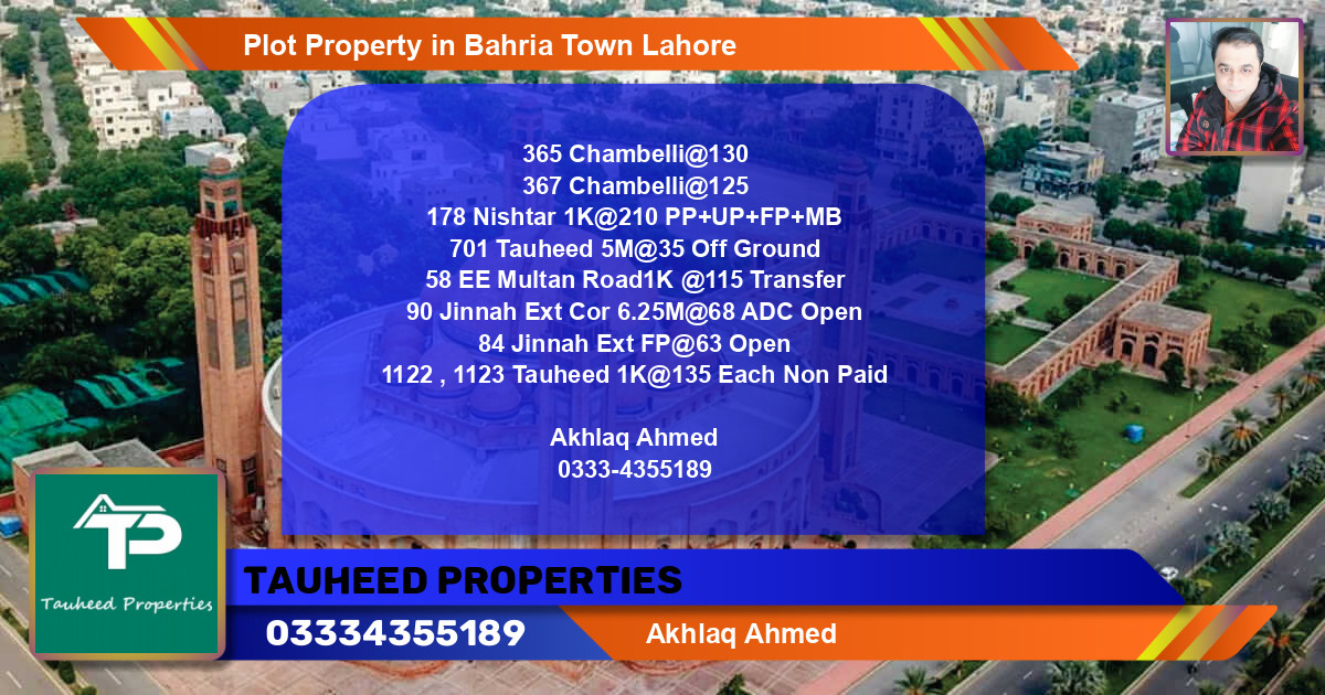 Residential Plot for Sale in Bahria Town, Lahore - (BP-53909)
