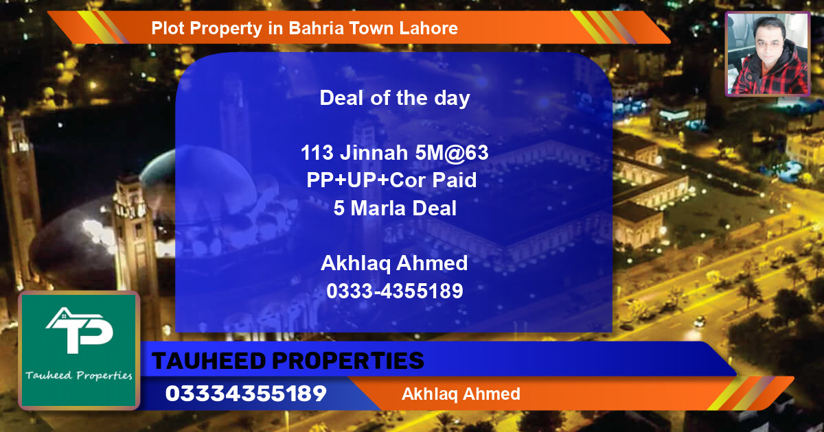 Residential Plot for Sale in Bahria Town, Lahore - (BP-53916)