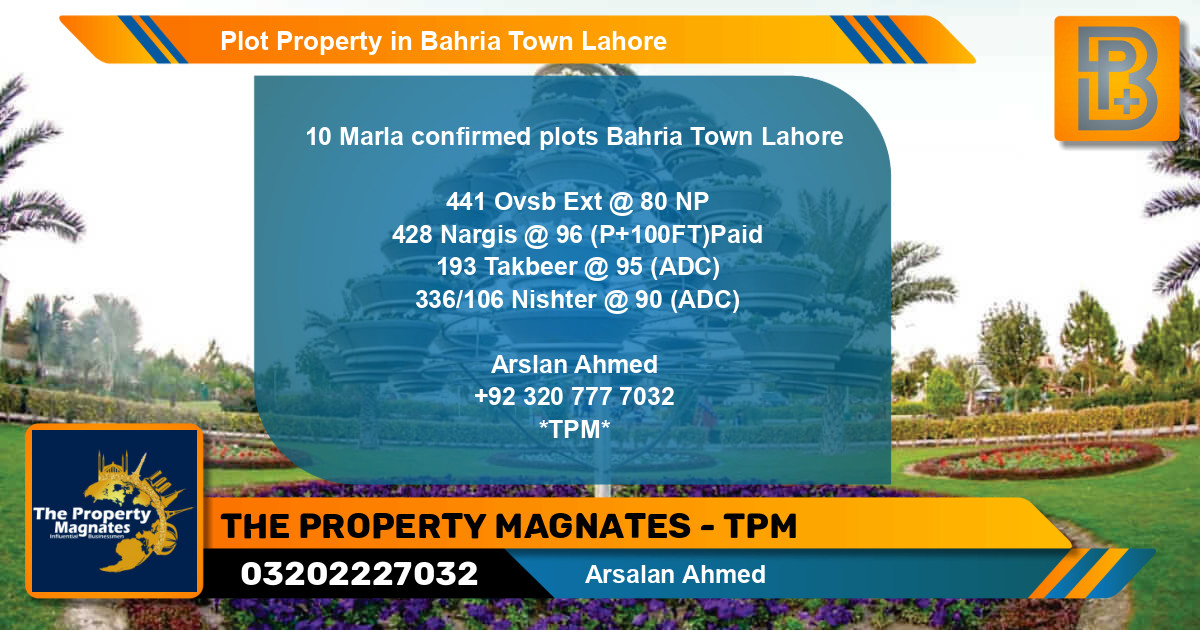 Residential Plot for Sale in Bahria Town, Lahore - (BP-53937)