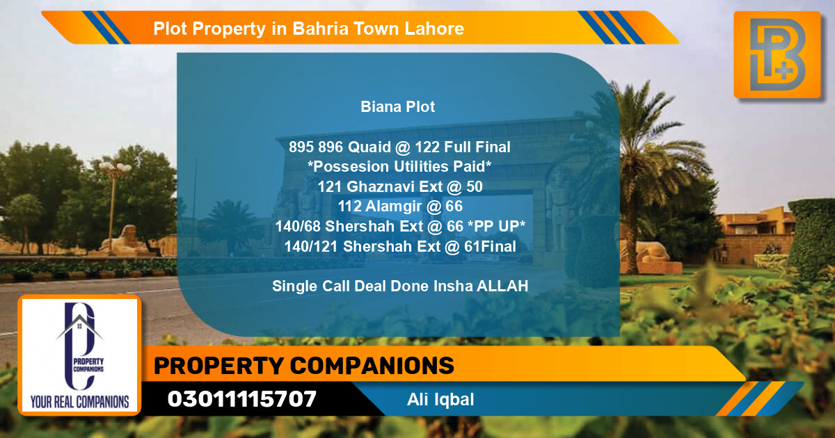 Residential Plot for Sale in Bahria Town, Lahore - (BP-53971)