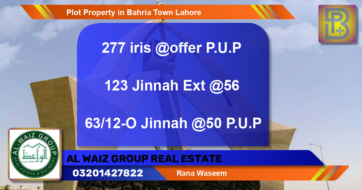 Residential Plot for Sale in Bahria Town, Lahore - (BP-53986)