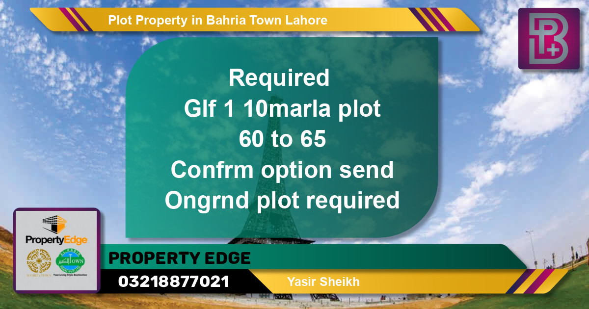 Residential Plot for Sale in Bahria Town, Lahore - (BP-54026)