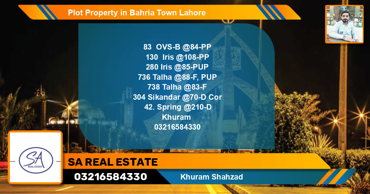 Residential Plot for Sale in Bahria Town, Lahore - (BP-54033)