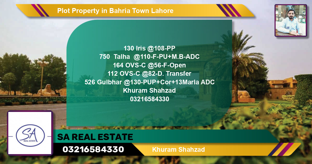 Residential Plot for Sale in Bahria Town, Lahore - (BP-54034)