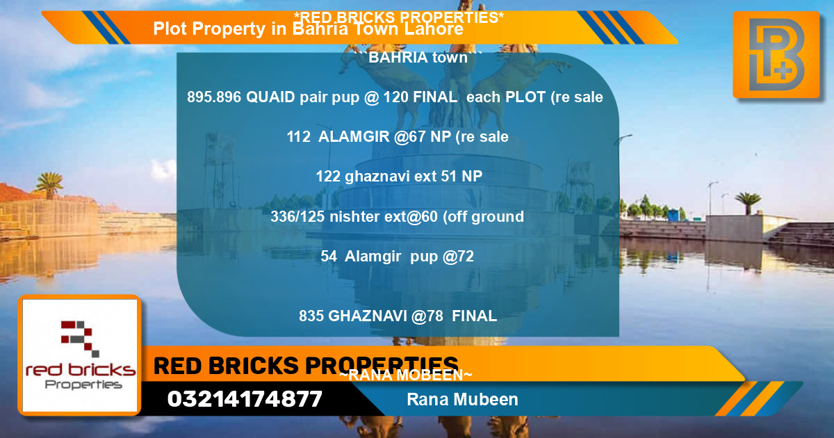 Residential Plot for Sale in Bahria Town, Lahore - (BP-54070)