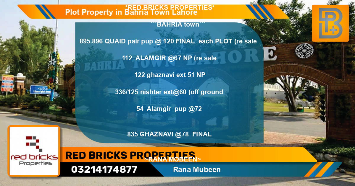 Residential Plot for Sale in Bahria Town, Lahore - (BP-54071)