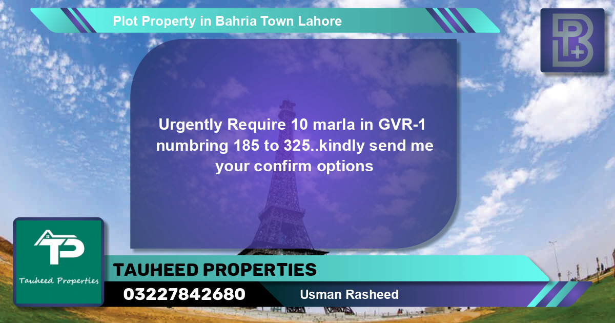 Residential Plot for Sale in Bahria Town, Lahore - (BP-54088)