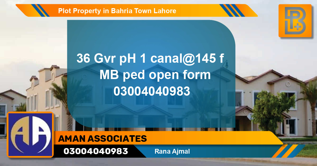 Residential Plot for Sale in Bahria Town, Lahore - (BP-54133)