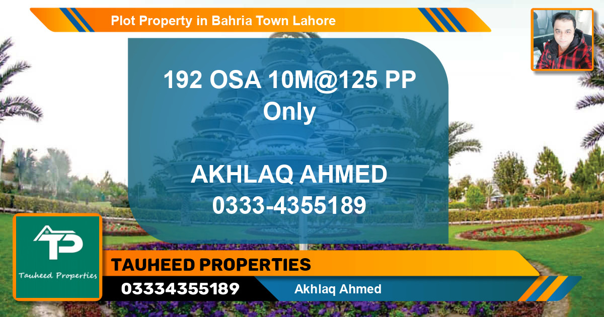 Residential Plot for Sale in Bahria Town, Lahore - (BP-54161)