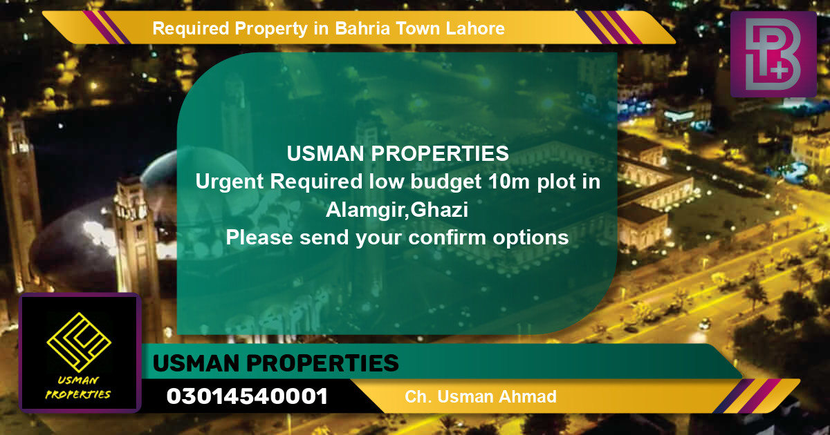 Required Residential Property in Bahria Town, Lahore - (BP-54195)