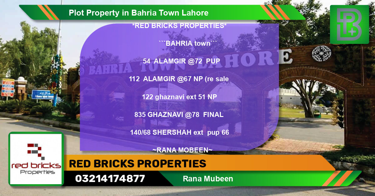 Residential Plot for Sale in Bahria Town, Lahore - (BP-54218)